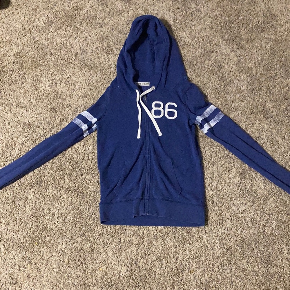 Pink blue number 86 zip up jacket size small